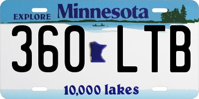 MN license plate 360LTB