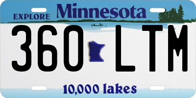 MN license plate 360LTM