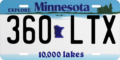 MN license plate 360LTX