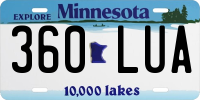 MN license plate 360LUA