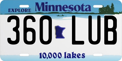 MN license plate 360LUB