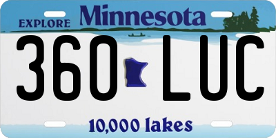MN license plate 360LUC