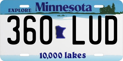MN license plate 360LUD