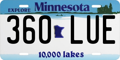MN license plate 360LUE