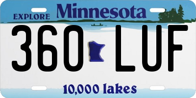MN license plate 360LUF