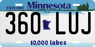 MN license plate 360LUJ