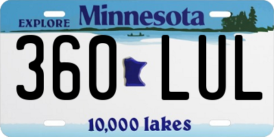 MN license plate 360LUL