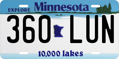 MN license plate 360LUN