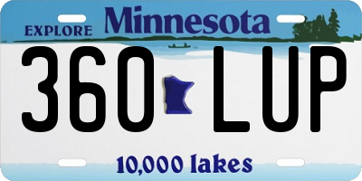 MN license plate 360LUP