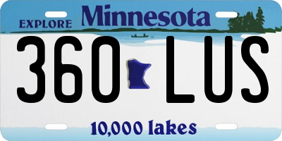 MN license plate 360LUS