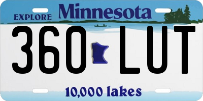 MN license plate 360LUT