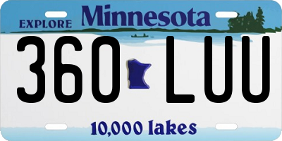 MN license plate 360LUU