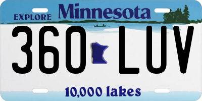 MN license plate 360LUV