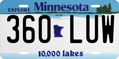 MN license plate 360LUW