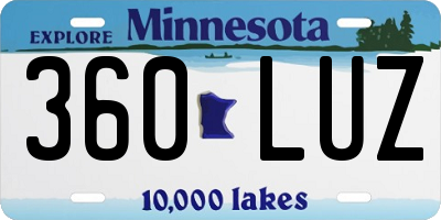 MN license plate 360LUZ
