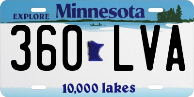 MN license plate 360LVA