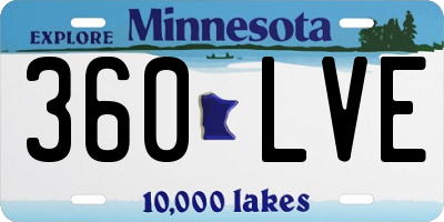 MN license plate 360LVE