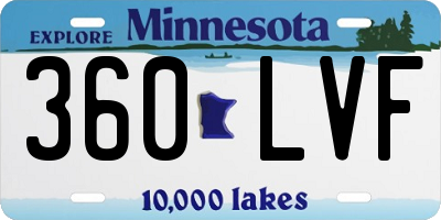MN license plate 360LVF