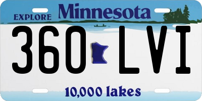 MN license plate 360LVI