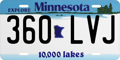 MN license plate 360LVJ