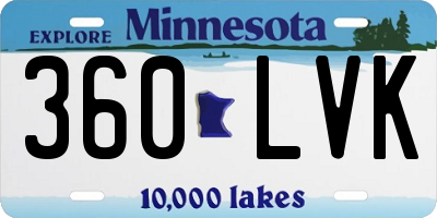 MN license plate 360LVK