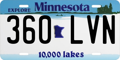 MN license plate 360LVN