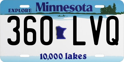 MN license plate 360LVQ