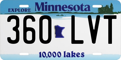 MN license plate 360LVT