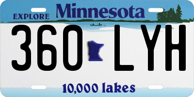 MN license plate 360LYH