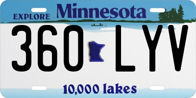 MN license plate 360LYV