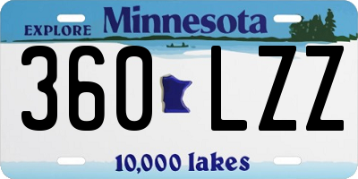 MN license plate 360LZZ