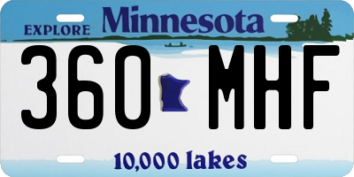 MN license plate 360MHF