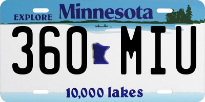 MN license plate 360MIU