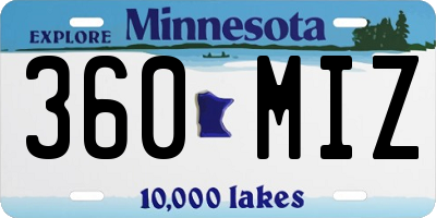 MN license plate 360MIZ