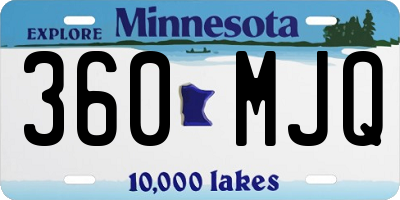 MN license plate 360MJQ