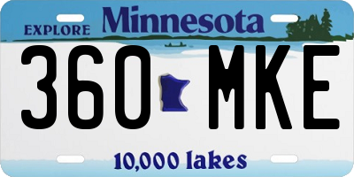 MN license plate 360MKE