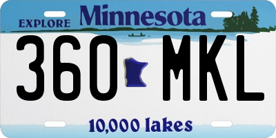 MN license plate 360MKL