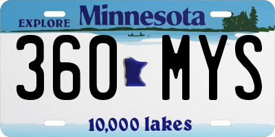 MN license plate 360MYS