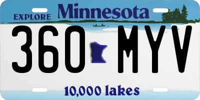 MN license plate 360MYV