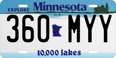 MN license plate 360MYY