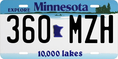 MN license plate 360MZH