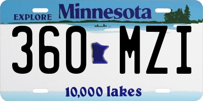 MN license plate 360MZI