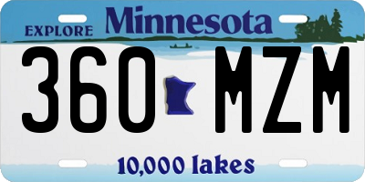 MN license plate 360MZM