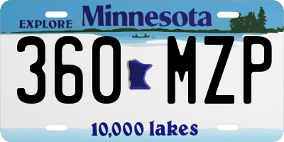 MN license plate 360MZP