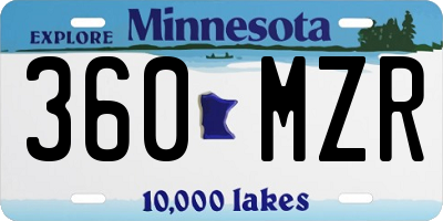 MN license plate 360MZR
