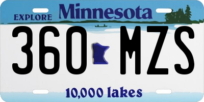 MN license plate 360MZS