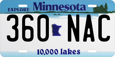 MN license plate 360NAC