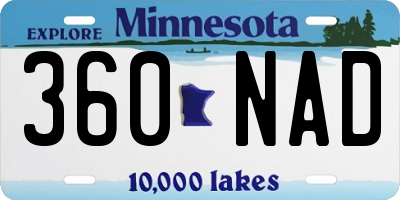 MN license plate 360NAD