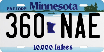 MN license plate 360NAE