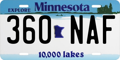 MN license plate 360NAF